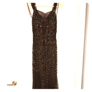 Stunning brown heavily beaded dress